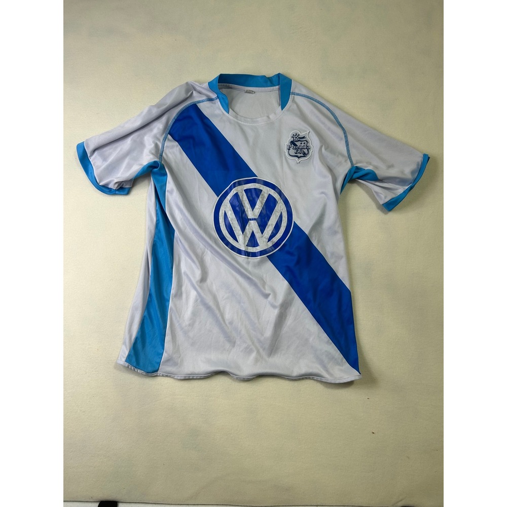Puebla FC Soccer Jersey Mens White Blue Volkswagen Sponsor 19 Futbol Mexico Liga